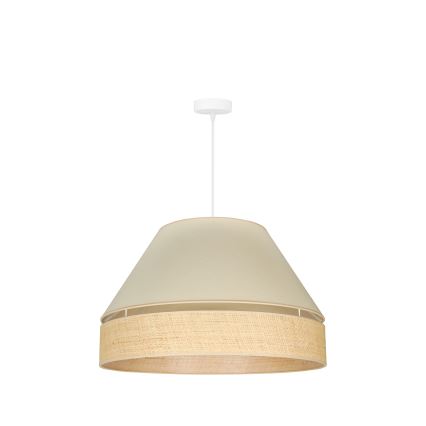 Duolla - Lustr na lanku YUTE AVIGNON 1xE27/15W/230V pr. 60 cm krémová/béžová