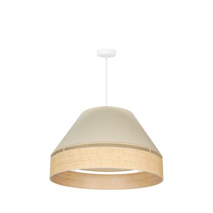 Duolla - Lustr na lanku YUTE AVIGNON 1xE27/15W/230V pr. 60 cm krémová/béžová