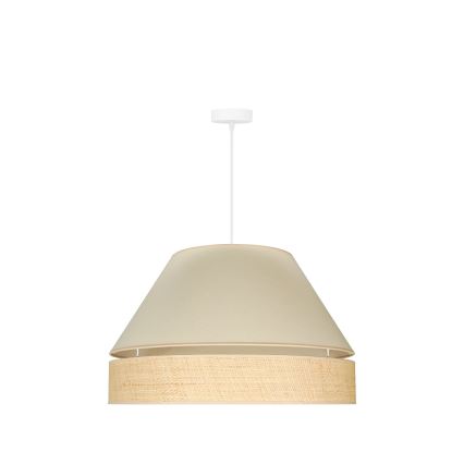 Duolla - Lustr na lanku YUTE AVIGNON 1xE27/15W/230V pr. 60 cm krémová/béžová