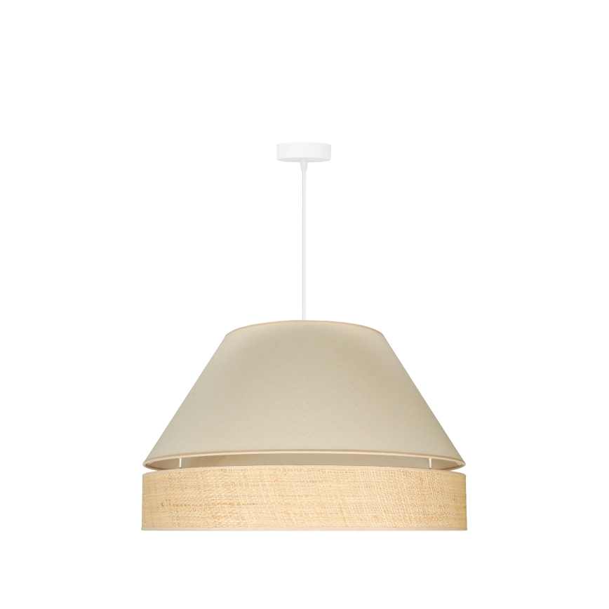Duolla - Lustr na lanku YUTE AVIGNON 1xE27/15W/230V pr. 60 cm krémová/béžová