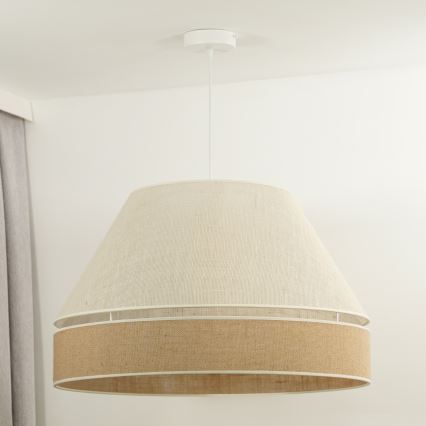 Duolla - Lustr na lanku YUTE AVIGNON 1xE27/15W/230V pr. 60 cm šedá/hnědá