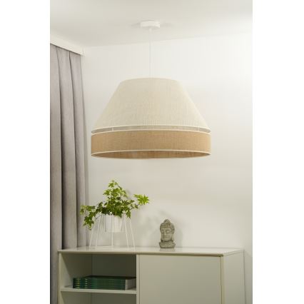 Duolla - Lustr na lanku YUTE AVIGNON 1xE27/15W/230V pr. 60 cm šedá/hnědá