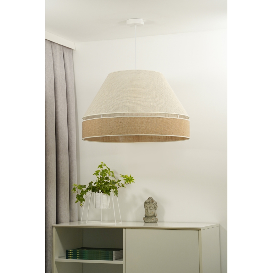 Duolla - Lustr na lanku YUTE AVIGNON 1xE27/15W/230V pr. 60 cm šedá/hnědá