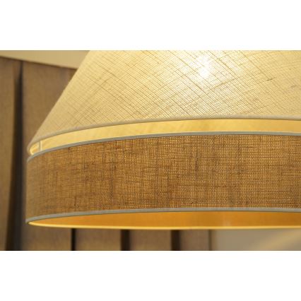 Duolla - Lustr na lanku YUTE AVIGNON 1xE27/15W/230V pr. 60 cm šedá/hnědá