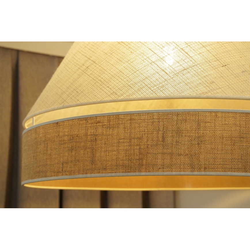 Duolla - Lustr na lanku YUTE AVIGNON 1xE27/15W/230V pr. 60 cm šedá/hnědá