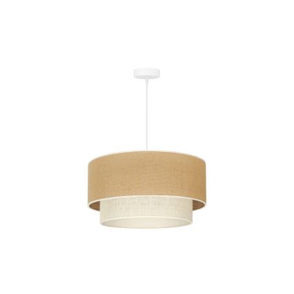 Duolla - Lustr na lanku YUTE BOHO 1xE27/15W/230V pr. 45 cm hnědá/krémová