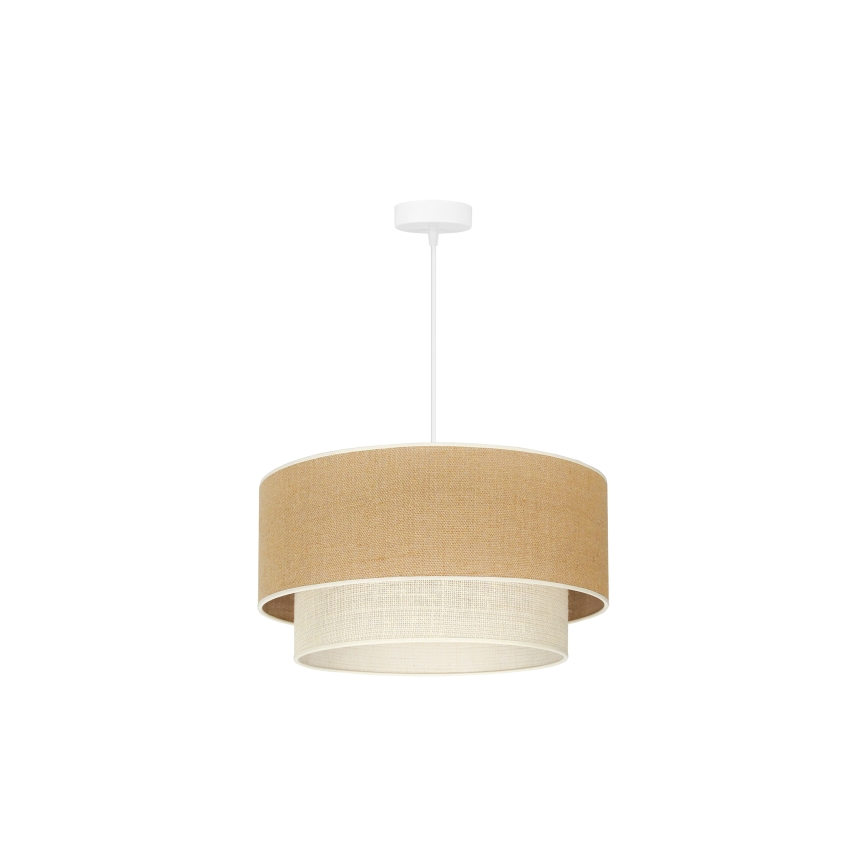 Duolla - Lustr na lanku YUTE BOHO 1xE27/15W/230V pr. 45 cm hnědá/krémová