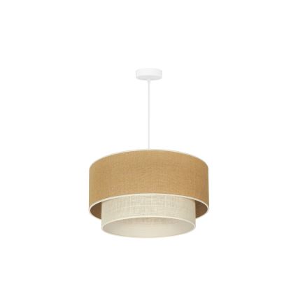 Duolla - Lustr na lanku YUTE BOHO 1xE27/15W/230V pr. 45 cm hnědá/krémová