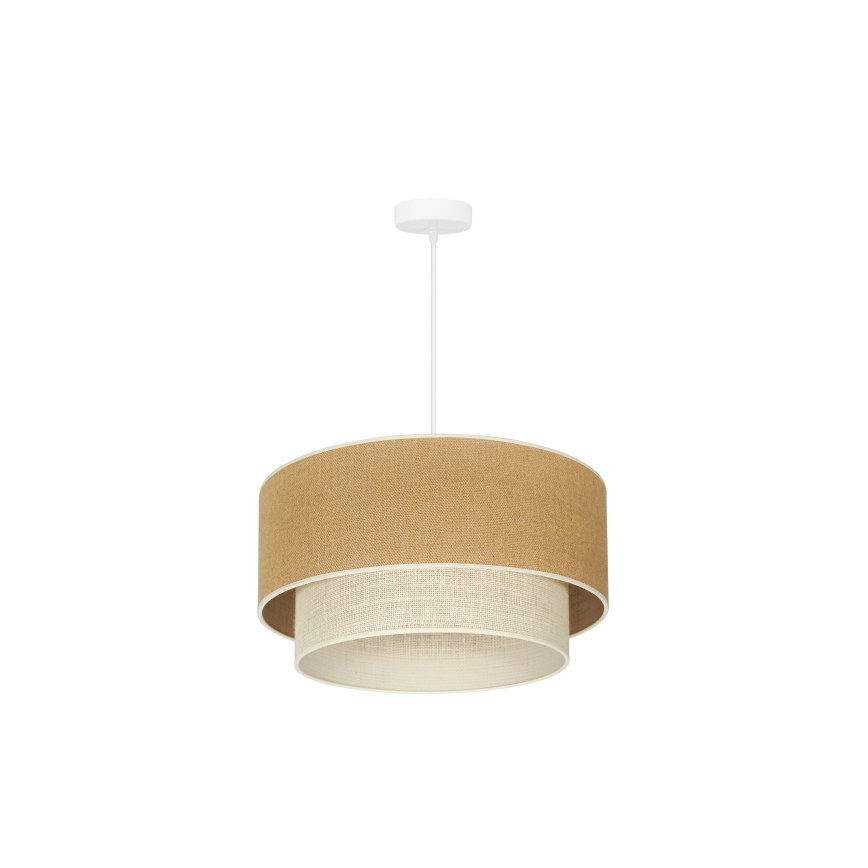 Duolla - Lustr na lanku YUTE BOHO 1xE27/15W/230V pr. 45 cm hnědá/krémová