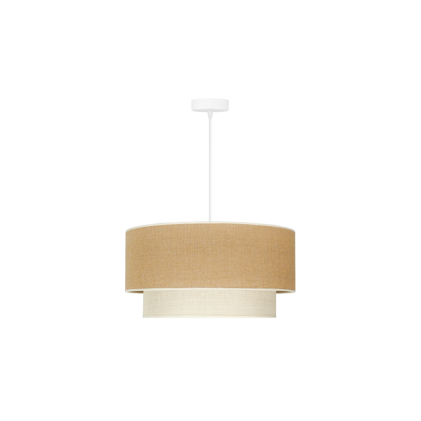 Duolla - Lustr na lanku YUTE BOHO 1xE27/15W/230V pr. 45 cm hnědá/krémová