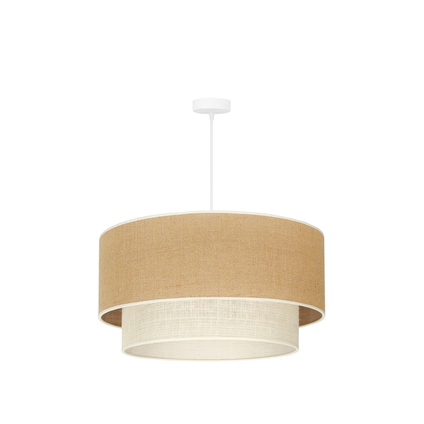 Duolla - Lustr na lanku YUTE BOHO 3xE27/15W/230V pr. 60 cm hnědá/krémová