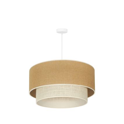 Duolla - Lustr na lanku YUTE BOHO 3xE27/15W/230V pr. 60 cm hnědá/krémová