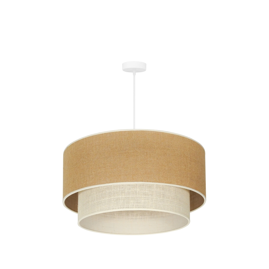 Duolla - Lustr na lanku YUTE BOHO 3xE27/15W/230V pr. 60 cm hnědá/krémová
