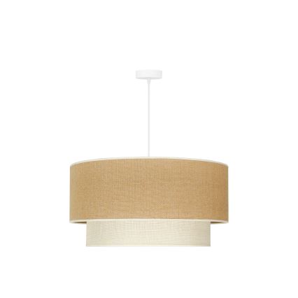 Duolla - Lustr na lanku YUTE BOHO 3xE27/15W/230V pr. 60 cm hnědá/krémová