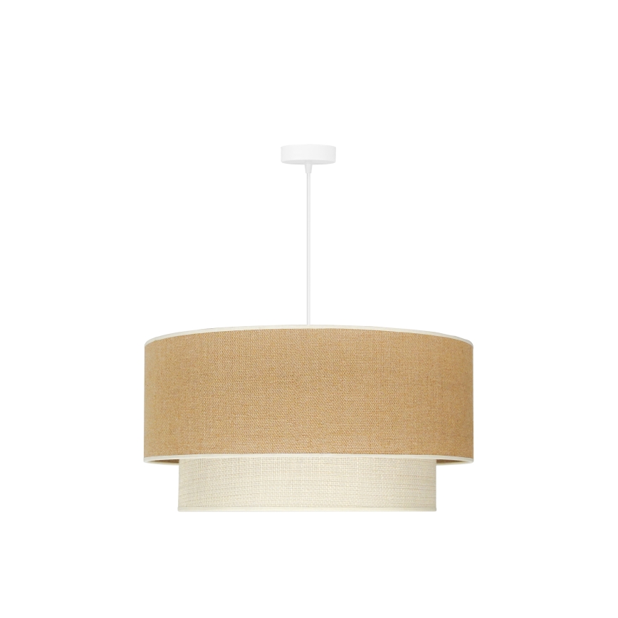 Duolla - Lustr na lanku YUTE BOHO 3xE27/15W/230V pr. 60 cm hnědá/krémová