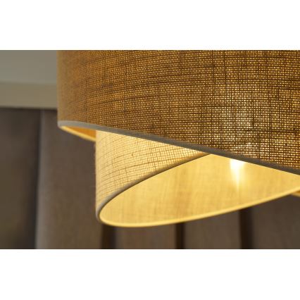 Duolla - Lustr na lanku YUTE CELLO 1xE27/15W/230V pr. 45 cm hnědá/šedá