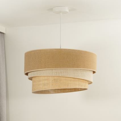 Duolla - Lustr na lanku YUTE TRIO 1xE27/15W/230V pr. 45 cm hnědá/šedá/béžová