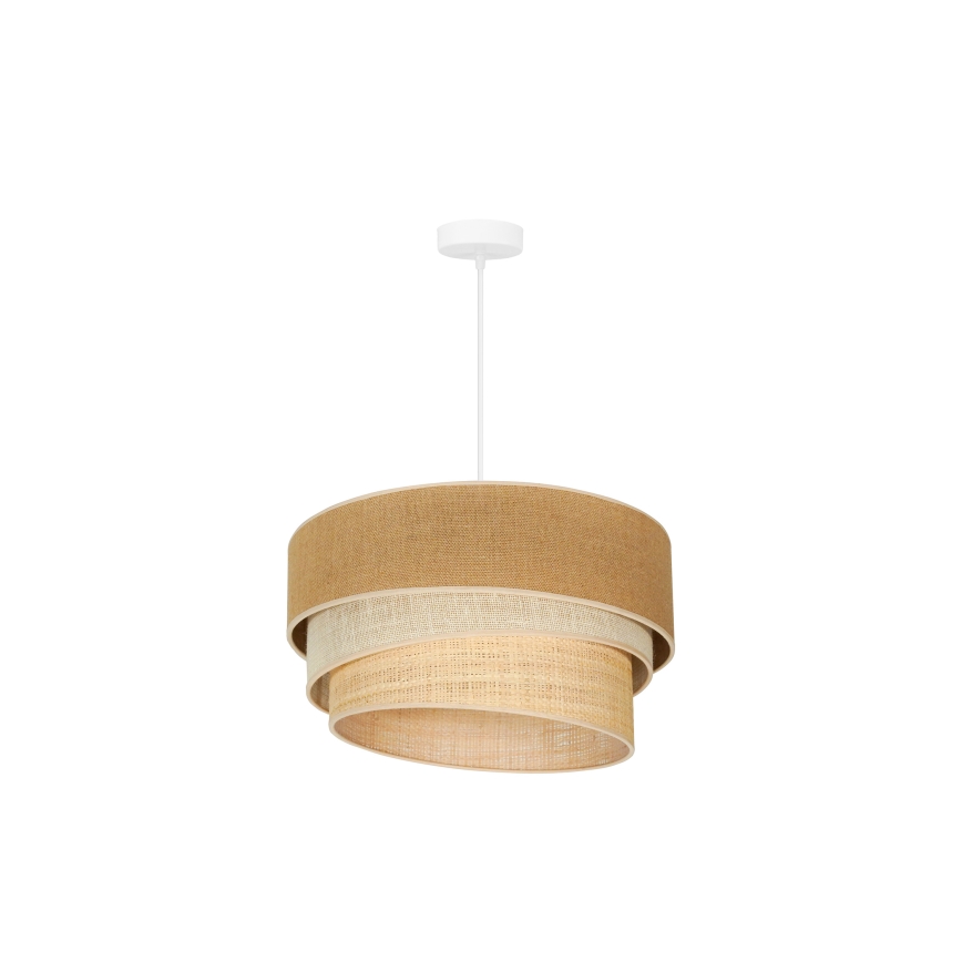 Duolla - Lustr na lanku YUTE TRIO 1xE27/15W/230V pr. 45 cm hnědá/šedá/béžová