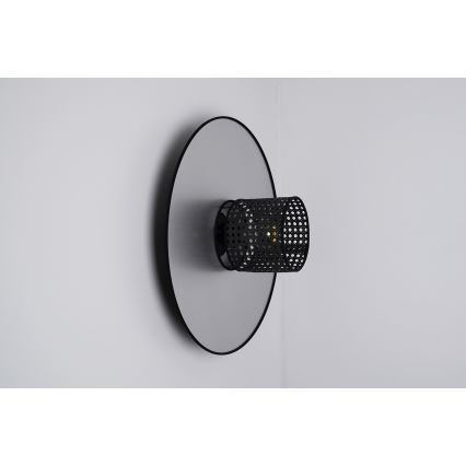 Duolla - Nástěnné svítidlo TOKYO RATTAN 1xE27/15W/230V pr. 50 cm stříbrná/černá
