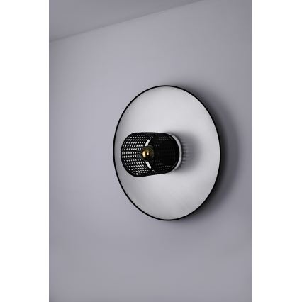 Duolla - Nástěnné svítidlo TOKYO RATTAN 1xE27/15W/230V pr. 50 cm stříbrná/černá