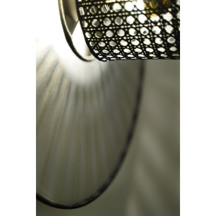 Duolla - Nástěnné svítidlo TOKYO RATTAN 1xE27/15W/230V pr. 50 cm stříbrná/černá