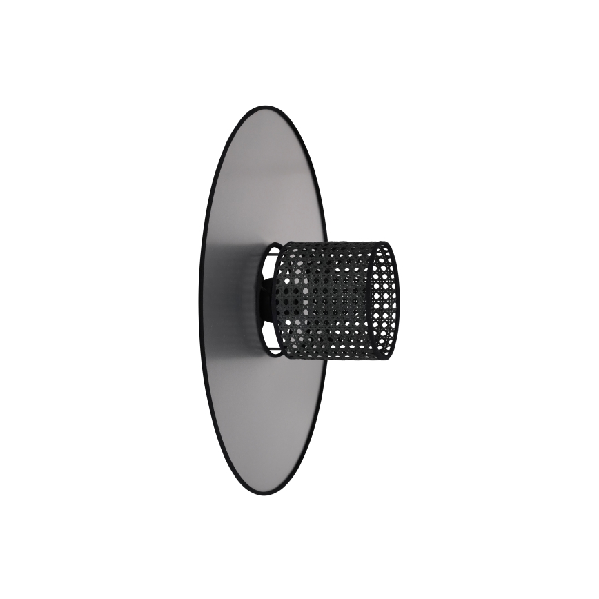 Duolla - Nástěnné svítidlo TOKYO RATTAN 1xE27/15W/230V pr. 50 cm stříbrná/černá