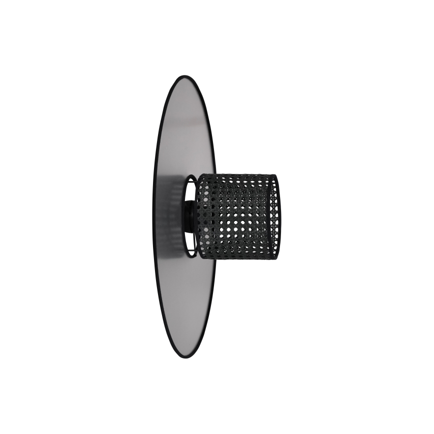 Duolla - Nástěnné svítidlo TOKYO RATTAN 1xE27/15W/230V pr. 50 cm stříbrná/černá