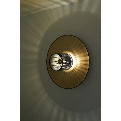 Duolla - Nástěnné svítidlo TOKYO RATTAN 1xE27/15W/230V pr. 50 cm zlatá/černá