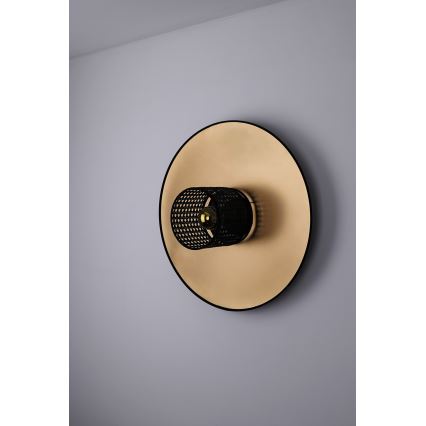 Duolla - Nástěnné svítidlo TOKYO RATTAN 1xE27/15W/230V pr. 50 cm zlatá/černá