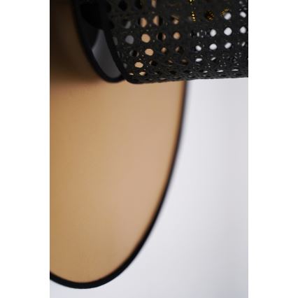 Duolla - Nástěnné svítidlo TOKYO RATTAN 1xE27/15W/230V pr. 50 cm zlatá/černá