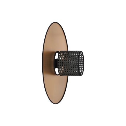 Duolla - Nástěnné svítidlo TOKYO RATTAN 1xE27/15W/230V pr. 50 cm zlatá/černá