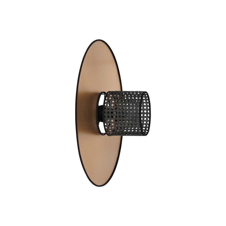 Duolla - Nástěnné svítidlo TOKYO RATTAN 1xE27/15W/230V pr. 50 cm zlatá/černá