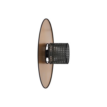 Duolla - Nástěnné svítidlo TOKYO RATTAN 1xE27/15W/230V pr. 50 cm zlatá/černá