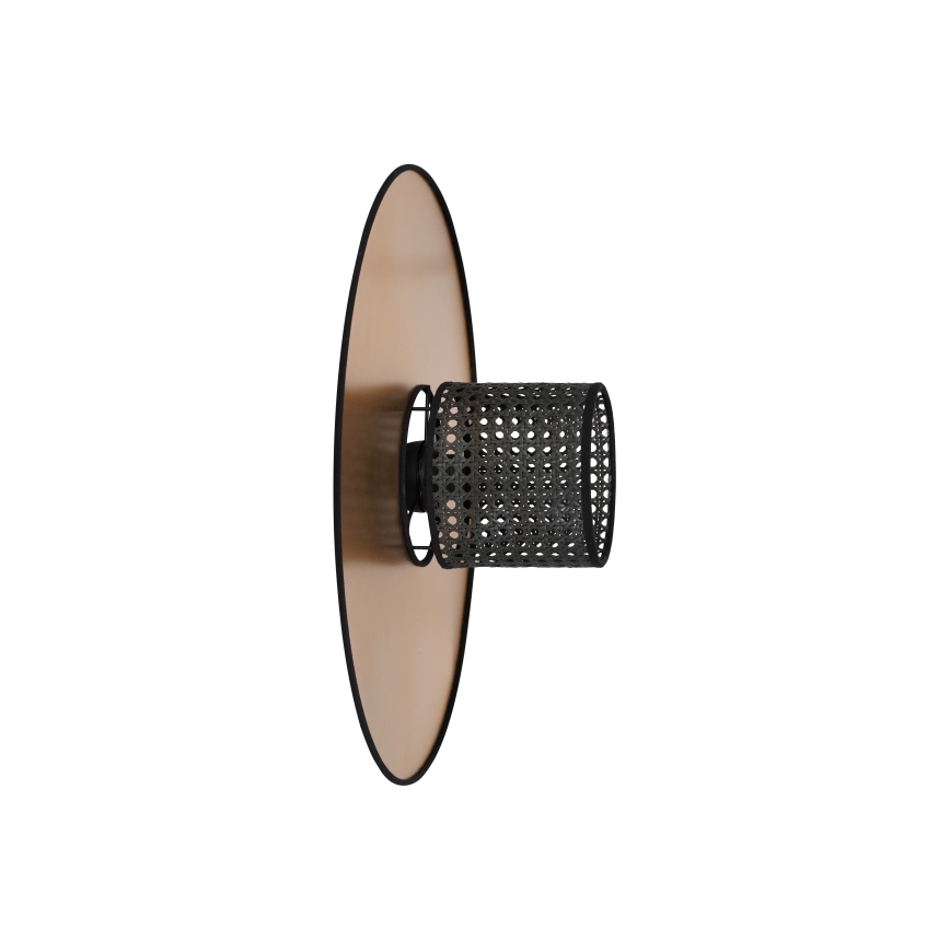 Duolla - Nástěnné svítidlo TOKYO RATTAN 1xE27/15W/230V pr. 50 cm zlatá/černá