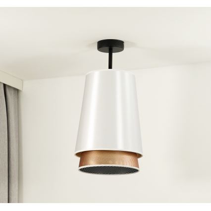 Duolla - Přisazený lustr BELL SHINY 1xE27/15W/230V pr. 25 cm bílá/měděná