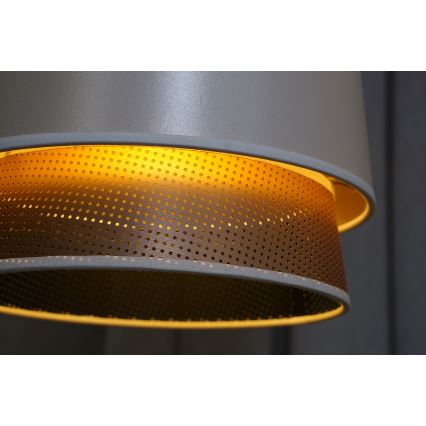 Duolla - Přisazený lustr BELL SHINY 1xE27/15W/230V pr. 25 cm bílá/měděná