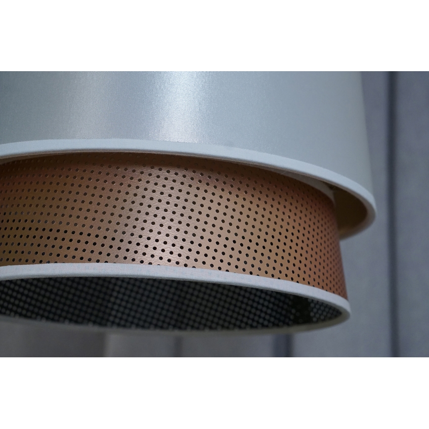 Duolla - Přisazený lustr BELL SHINY 1xE27/15W/230V pr. 25 cm bílá/měděná