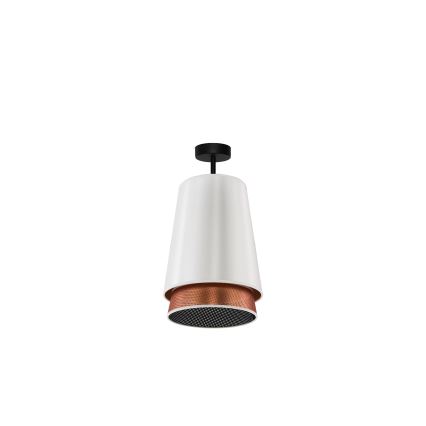 Duolla - Přisazený lustr BELL SHINY 1xE27/15W/230V pr. 25 cm bílá/měděná