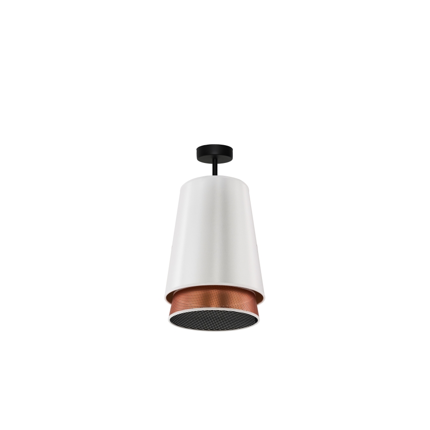 Duolla - Přisazený lustr BELL SHINY 1xE27/15W/230V pr. 25 cm bílá/měděná