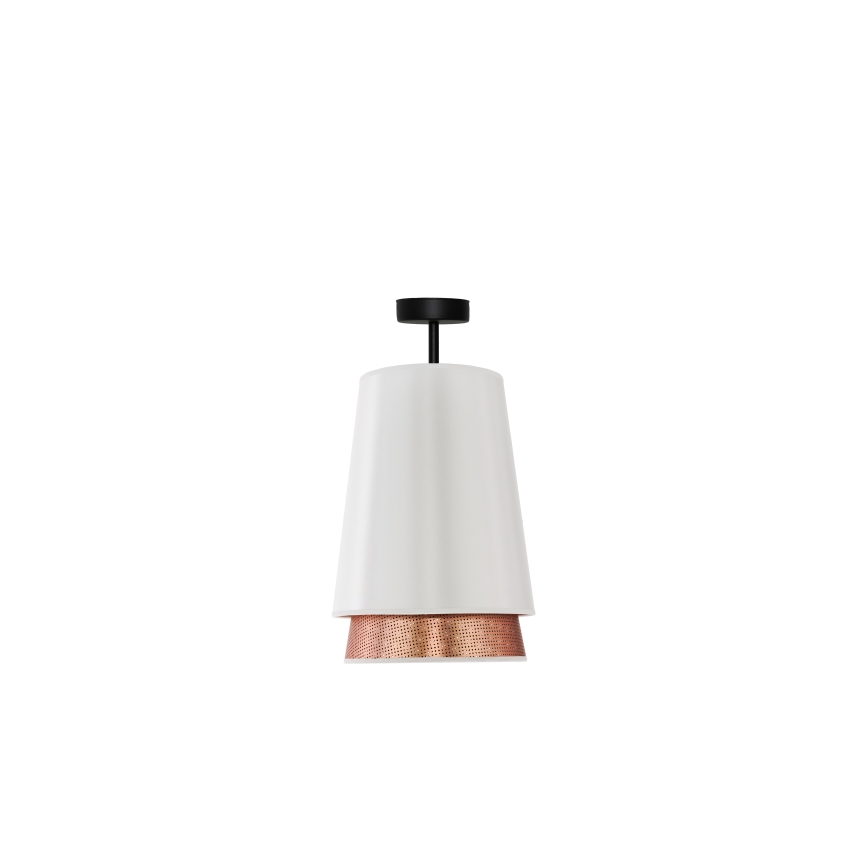 Duolla - Přisazený lustr BELL SHINY 1xE27/15W/230V pr. 25 cm bílá/měděná