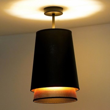 Duolla - Přisazený lustr BELL SHINY 1xE27/15W/230V pr. 25 cm černá/měděná