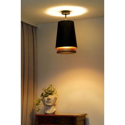 Duolla - Přisazený lustr BELL SHINY 1xE27/15W/230V pr. 25 cm černá/měděná