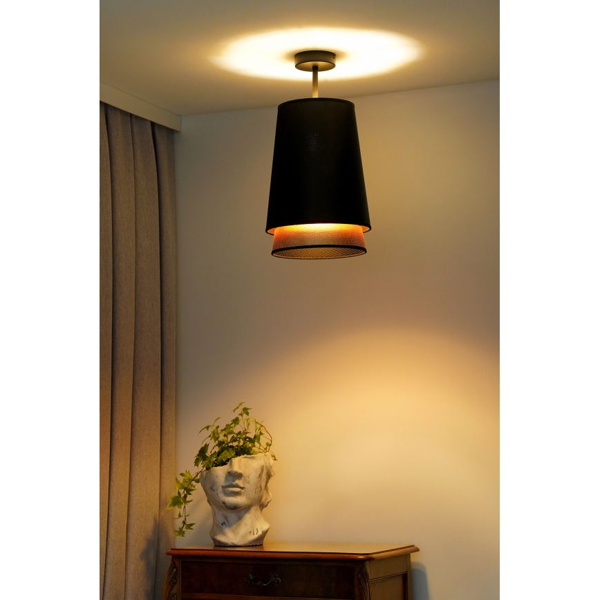 Duolla - Přisazený lustr BELL SHINY 1xE27/15W/230V pr. 25 cm černá/měděná