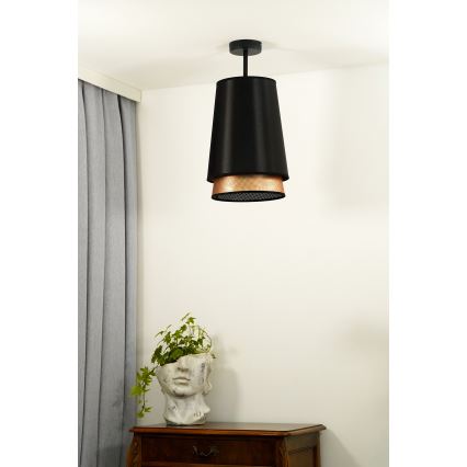 Duolla - Přisazený lustr BELL SHINY 1xE27/15W/230V pr. 25 cm černá/měděná