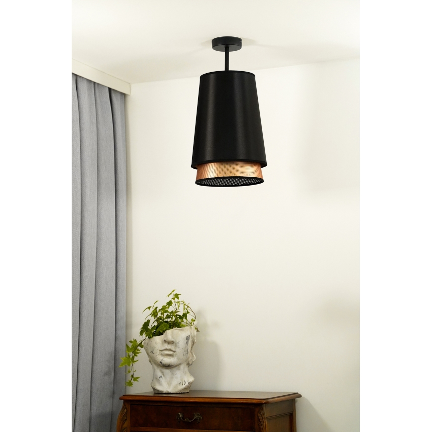 Duolla - Přisazený lustr BELL SHINY 1xE27/15W/230V pr. 25 cm černá/měděná