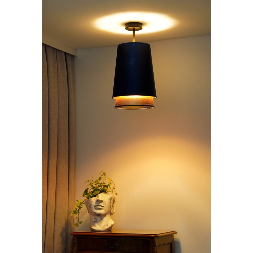 Duolla - Přisazený lustr BELL SHINY 1xE27/15W/230V pr. 25 cm modrá/měděná