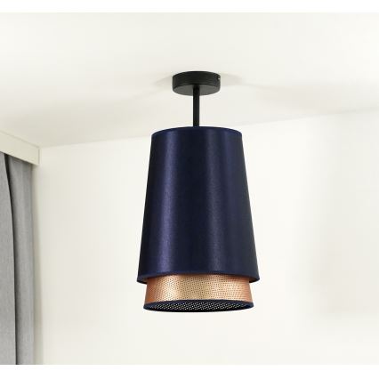 Duolla - Přisazený lustr BELL SHINY 1xE27/15W/230V pr. 25 cm modrá/měděná