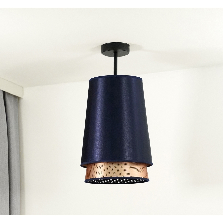 Duolla - Přisazený lustr BELL SHINY 1xE27/15W/230V pr. 25 cm modrá/měděná