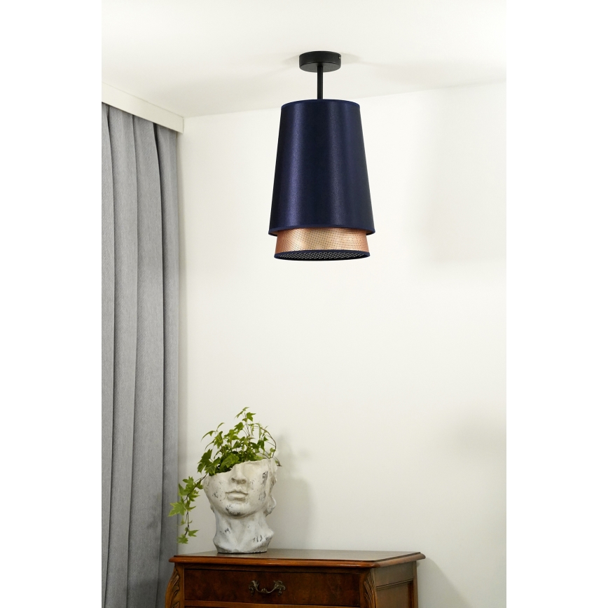 Duolla - Přisazený lustr BELL SHINY 1xE27/15W/230V pr. 25 cm modrá/měděná