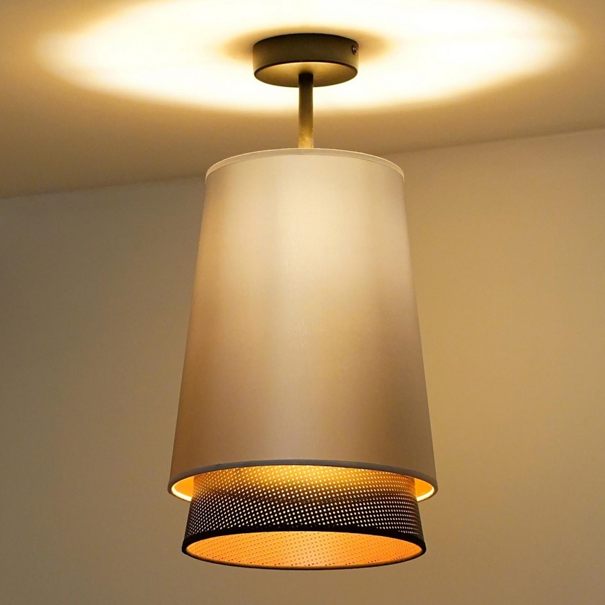 Duolla - Přisazený lustr BELL SHINY 1xE27/15W/230V pr. 25 cm stříbrná/černá